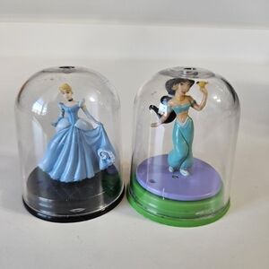 VINTAGE Yujin Mini Disney Princess Jasmine & Cinderella Dome Collectible Figures